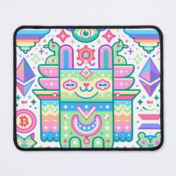 Item preview, Whimsical Crypto Totem Spirit Rainbow Art designed and sold by Romgora.