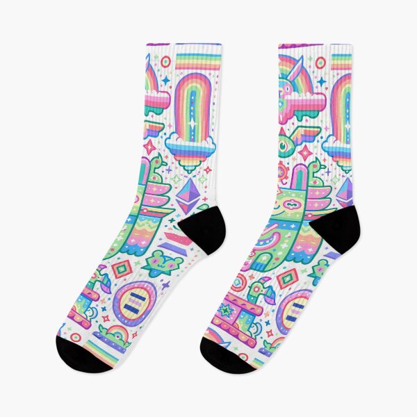 Item preview, Whimsical Crypto Totem Spirit Rainbow Art designed and sold by Romgora.
