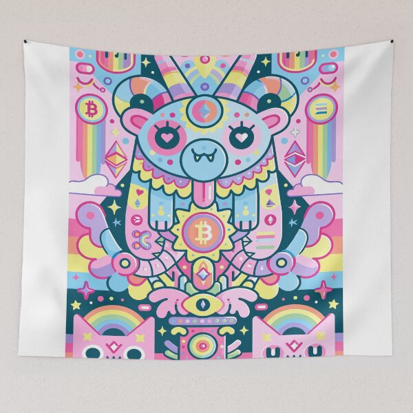 Item preview, Psychedelic Crypto Bear Rainbow Magic Vision designed and sold by Romgora.