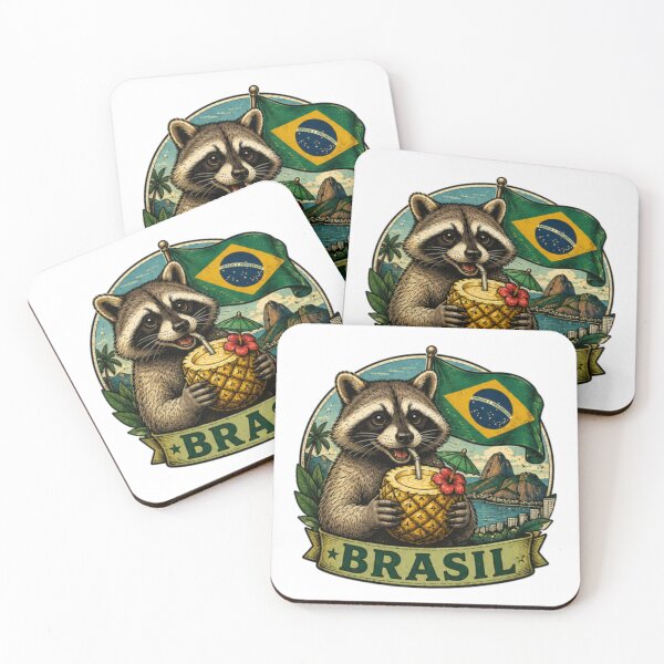 Item preview, Mapache genial disfrutando de una piña colada designed and sold by JonysCreativeDesigns.