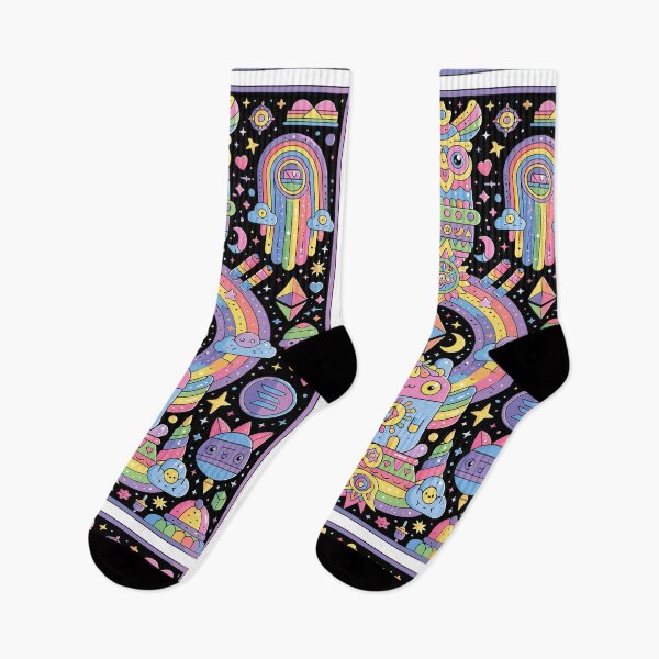 Item preview, Whimsical Cosmic Rainbow Dreamscape Art designed and sold by Romgora.