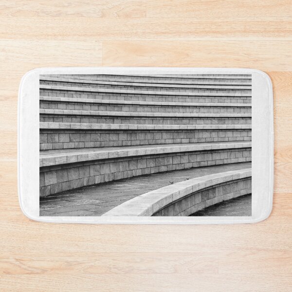 Item preview, Empty Curved Stone Steps Of An Outdoor Amphitheater In Monochrome Showing Repetition And Texture designed and sold by Nmallia.