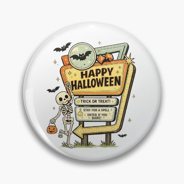 Item preview, Happy Halloween Retro Neon Sign Skeleton Graphic designed and sold by The secret storage room.