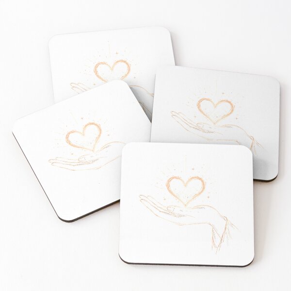 Item preview, Heart of Light | Minimalist Hand Holding Glowing Heart Design designed and sold by CalmMandala.