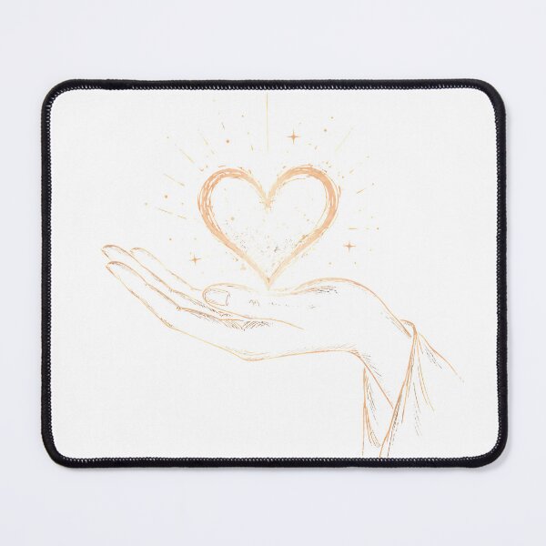 Item preview, Heart of Light | Minimalist Hand Holding Glowing Heart Design designed and sold by CalmMandala.