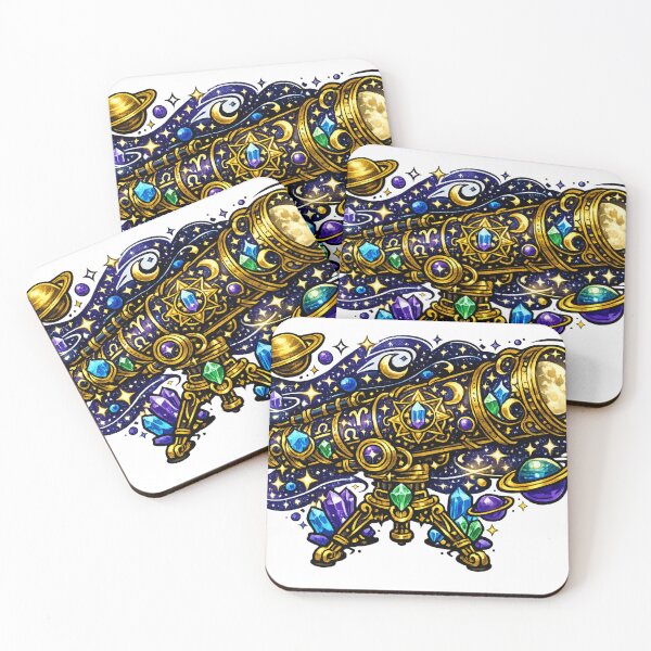 Item preview, Celestial Telescope Astrology Galaxy Crystal Fantasy Space Sticker T-Shirt designed and sold by irfanshikh.