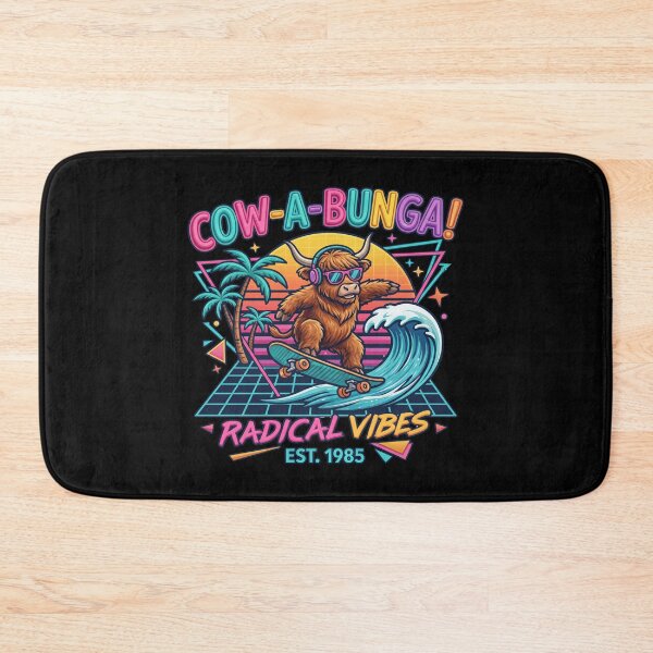 Item preview, Retro Surfing highland Cow designed and sold by TeeARTHY.