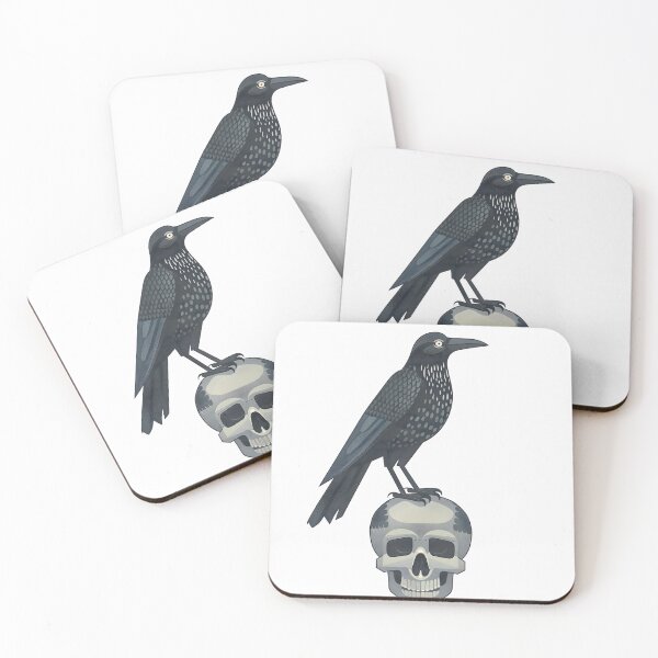 Item preview, Scandinavian Folk Art, Raven Standing On a Skull designed and sold by xiao xuans.