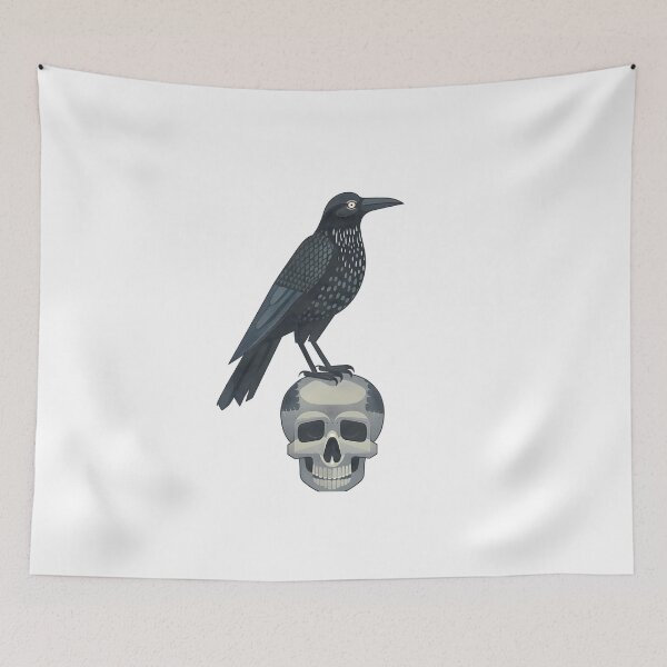 Item preview, Scandinavian Folk Art, Raven Standing On a Skull designed and sold by xiao xuans.
