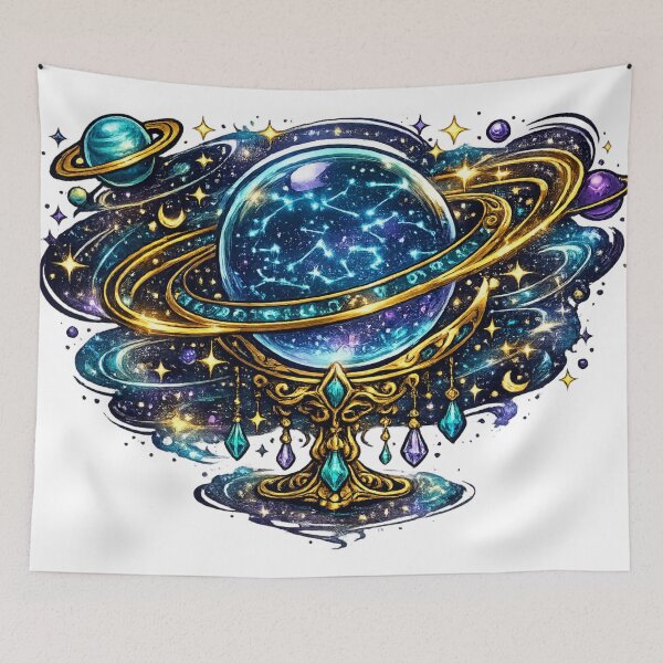 Item preview, Cosmic Crystal Globe Celestial Constellation Fantasy Astrology Sticker T-Shirt designed and sold by irfanshikh.