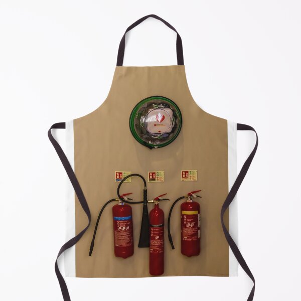 Item preview, Wall-Mounted Fire Extinguishers and Automated External Defibrillator Above Safety Signage in Hallway designed and sold by Nmallia.