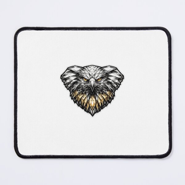 Item preview, Geometric Golden Eagle Head | Low Poly Wildlife Vector | Black & White Eagle Sticker designed and sold by DesertInkArt.