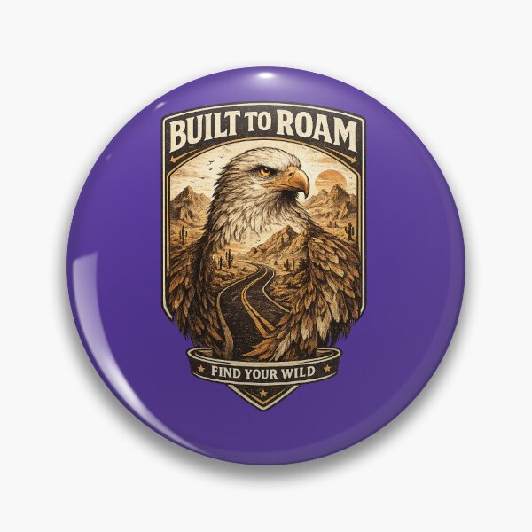 Item preview, Built to Roam Eagle Desert Mountain Vintage Adventure T-Shirt designed and sold by PrintoraDesign.