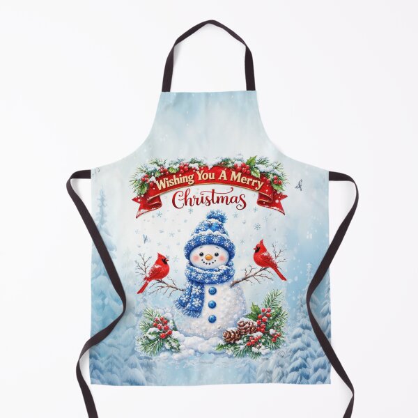 Item preview, Vintage - Wishing You a Merry Christmas Snowman with Cardinals designed and sold by MysticOzzy.