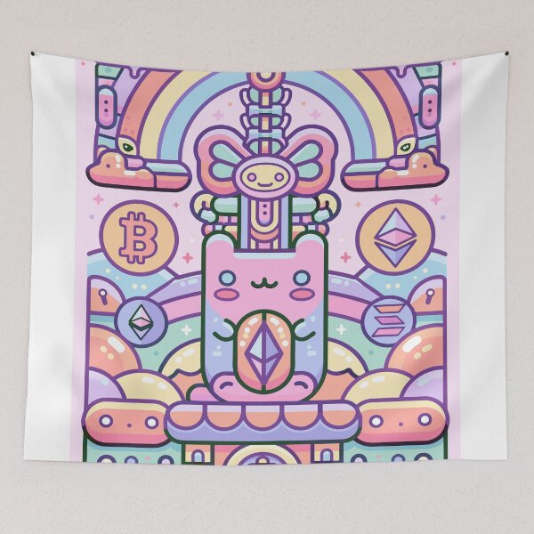 Item preview, Kawaii Crypto Cat Rainbow Dreams designed and sold by Romgora.