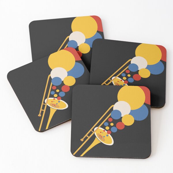 Item preview, Colorful Abstract Trombone Art | Bauhaus Jazz Print | Mid-Century Modern Music Print | Geometric Brass Instrument Decor designed and sold by Studio pod Burom.