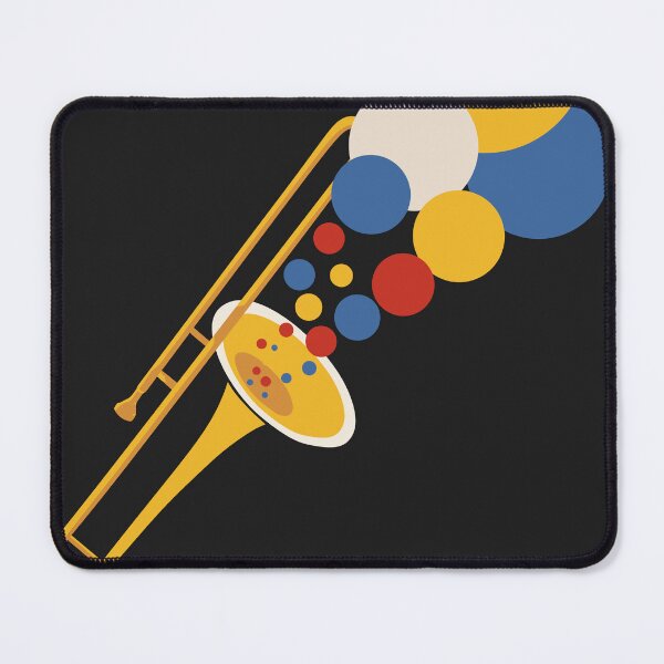 Item preview, Colorful Abstract Trombone Art | Bauhaus Jazz Print | Mid-Century Modern Music Print | Geometric Brass Instrument Decor designed and sold by Studio pod Burom.