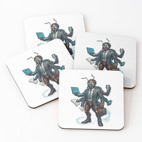 Item preview, Cyber Ant Office Worker — Biomechanical Business Art designed and sold by CalmFrameArt.
