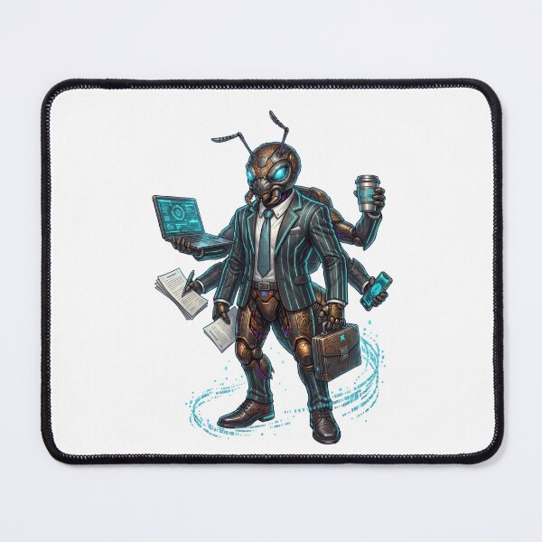 Item preview, Cyber Ant Office Worker — Biomechanical Business Art designed and sold by CalmFrameArt.