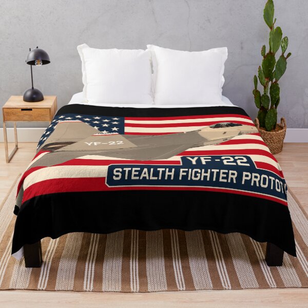 Item preview, YF-22 Stealth Fighter Jet Prototype American Flag designed and sold by MilitaryMart.