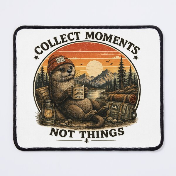Item preview, Collect Moments Not Things Vintage Camping Otter designed and sold by UrbanComet.