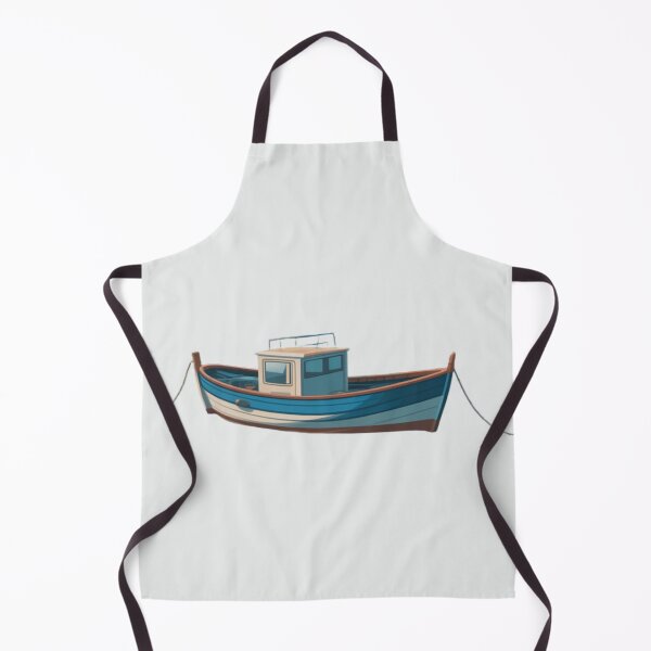 Item preview, blue and white fishing boat designed and sold by 123ks.