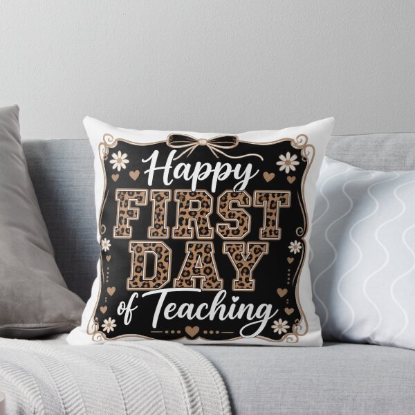 Item preview, Happy First Day of Teaching Leopard Print Teacher Oversized T-Shirt designed and sold by omar ousalah.