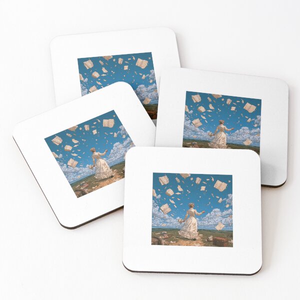 Item preview, Surreal Illustration of a Victorian Woman as a Rain of Flying Books and Pages Fills the Sky designed and sold by D Digital Art.