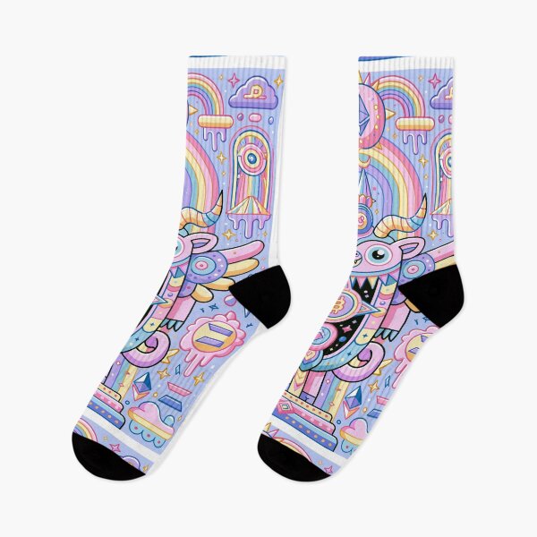 Item preview, Whimsical Crypto Beast Rainbow Dreamland designed and sold by Romgora.