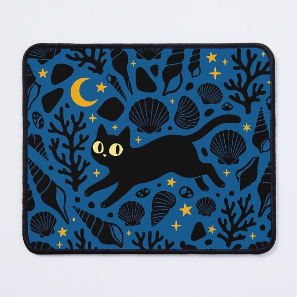 Item preview, Cat and seashells at night designed and sold by Piktart.