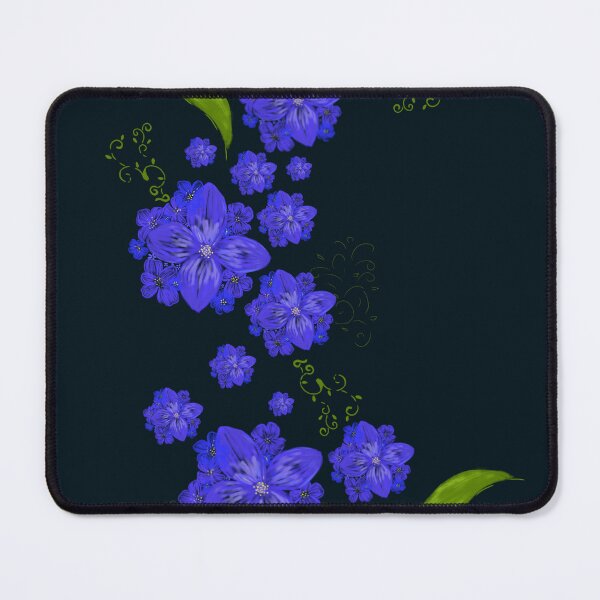 Item preview, Midnight Lapis Cascade – Floating Blue Floral Stream designed and sold by Arabesque.fromSadia.
