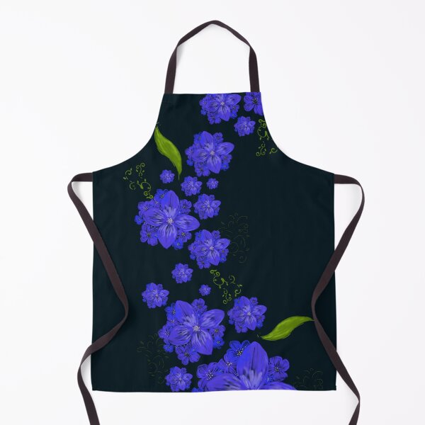 Item preview, Midnight Lapis Cascade – Floating Blue Floral Stream designed and sold by Arabesque.fromSadia.
