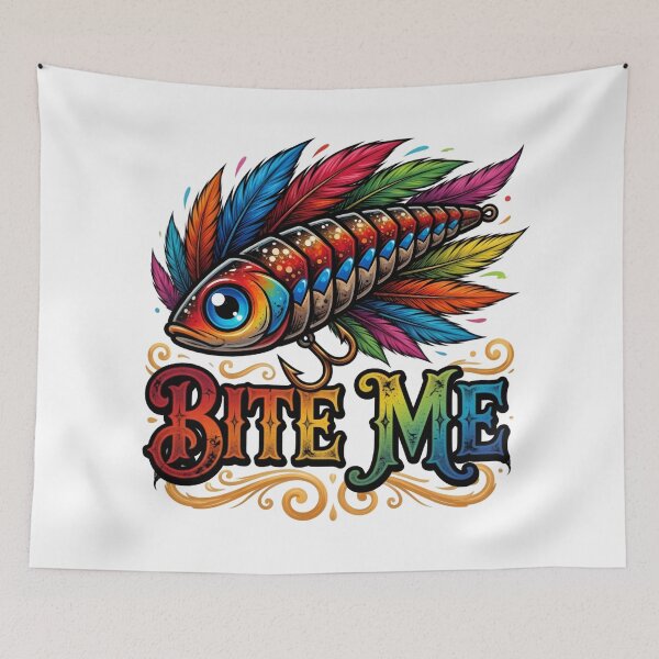 Item preview, Bite Me Rainbow Fishing Lure Humor designed and sold by TshirtsOnline-.