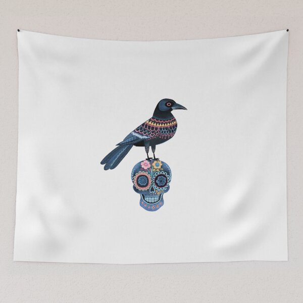 Item preview, Scandinavian Folk Art, Raven Standing On a Skull designed and sold by xiao xuans.