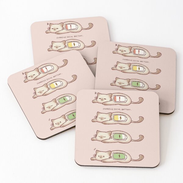 Item preview, Introvert cat charging social battery designed and sold by Denise, Denisn't.
