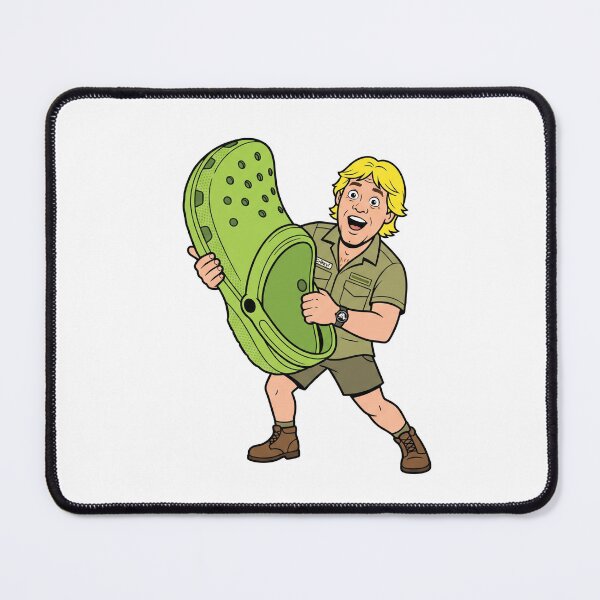 Item preview, Crocodile Hunter Holding Giant Green Clog Funny Pun Art designed and sold by Pavnud.