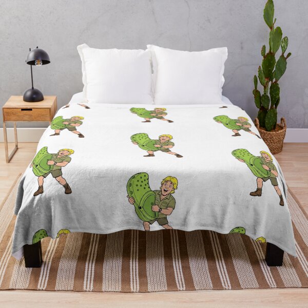 Item preview, Crocodile Hunter Holding Giant Green Clog Funny Pun Art designed and sold by Pavnud.