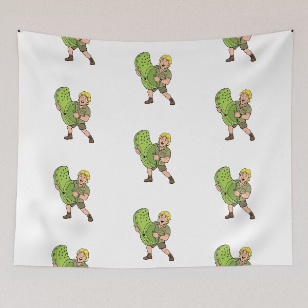 Item preview, Crocodile Hunter Holding Giant Green Clog Funny Pun Art designed and sold by Pavnud.