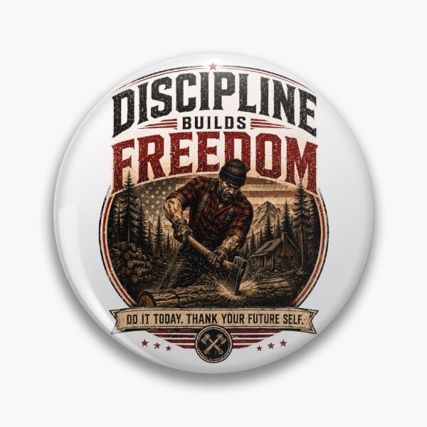 Item preview, Discipline Builds Freedom - Vintage Lumberjack Motivation T-Shirt designed and sold by DomKo10.
