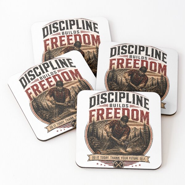 Item preview, Discipline Builds Freedom - Vintage Lumberjack Motivation T-Shirt designed and sold by DomKo10.