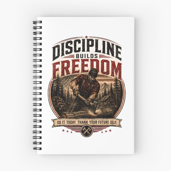 Item preview, Discipline Builds Freedom - Vintage Lumberjack Motivation T-Shirt designed and sold by DomKo10.