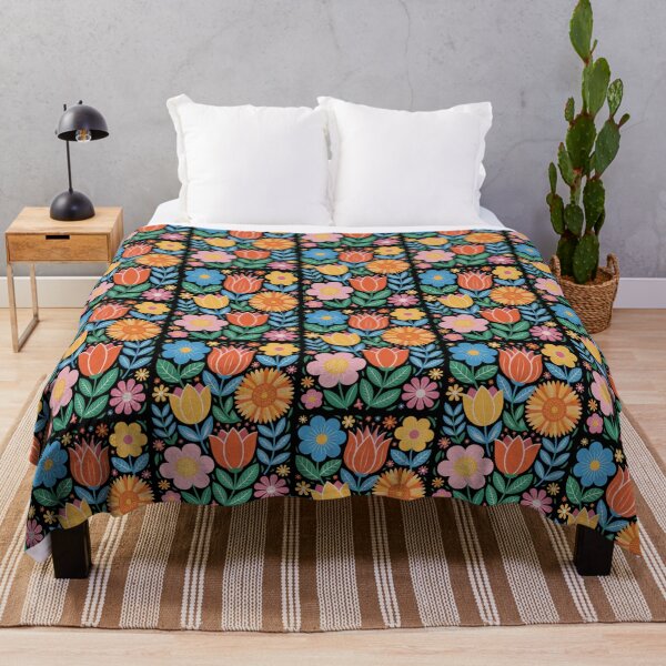 Item preview, floral illustration with a folk art style designed and sold by 123ks.