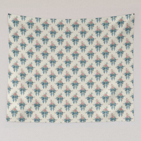 Item preview, Romantic Pink Roses and Blue Bow  designed and sold by LouieVanille.