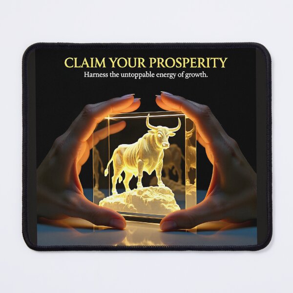 Item preview, Claim Your Prosperity Bull Cube Poster: Luxury Wealth Energy Fine Art Canvas designed and sold by Creative-RE.