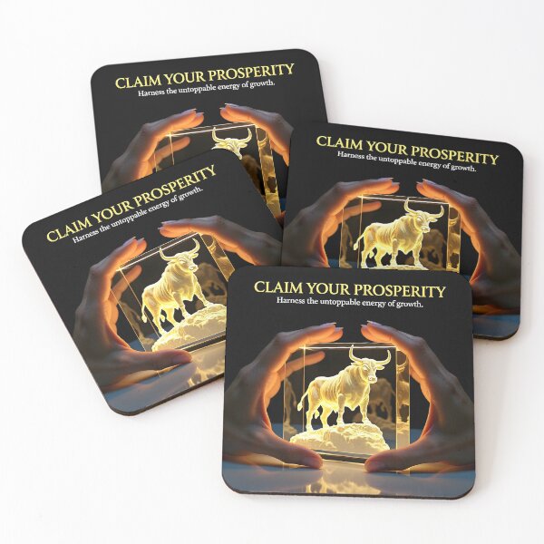 Item preview, Claim Your Prosperity Bull Cube Poster: Luxury Wealth Energy Fine Art Canvas designed and sold by Creative-RE.