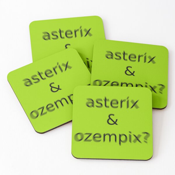 Item preview, Asterix and Ozempix Green Question Unique Artwork Sign designed and sold by Doctor Schtrudel.