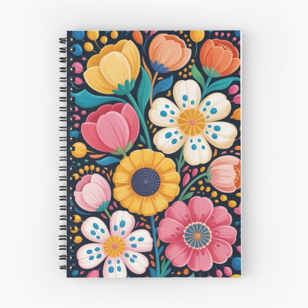 Item preview, A vibrant folk art-style floral illustration featuring large, stylized blooms arranged in a dense, overlapping composition  designed and sold by 123ks.