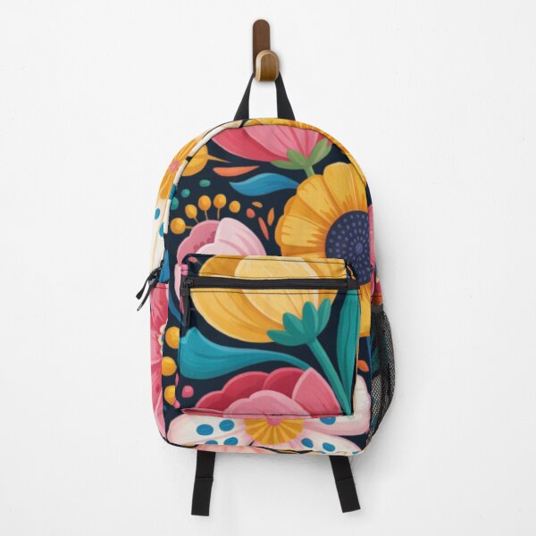 Item preview, A vibrant folk art-style floral illustration featuring large, stylized blooms arranged in a dense, overlapping composition designed and sold by 123ks.