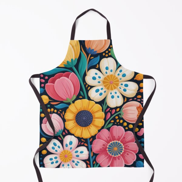 Item preview, A vibrant folk art-style floral illustration featuring large, stylized blooms arranged in a dense, overlapping composition designed and sold by 123ks.