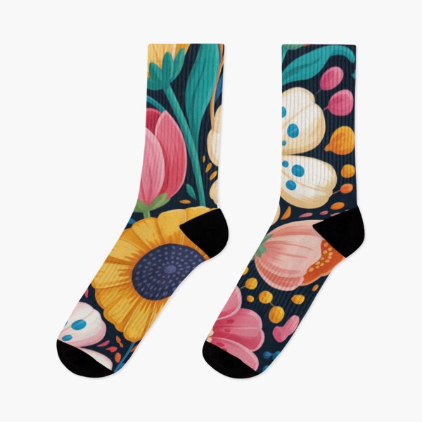 Item preview, A vibrant folk art-style floral illustration featuring large, stylized blooms arranged in a dense, overlapping composition  designed and sold by 123ks.